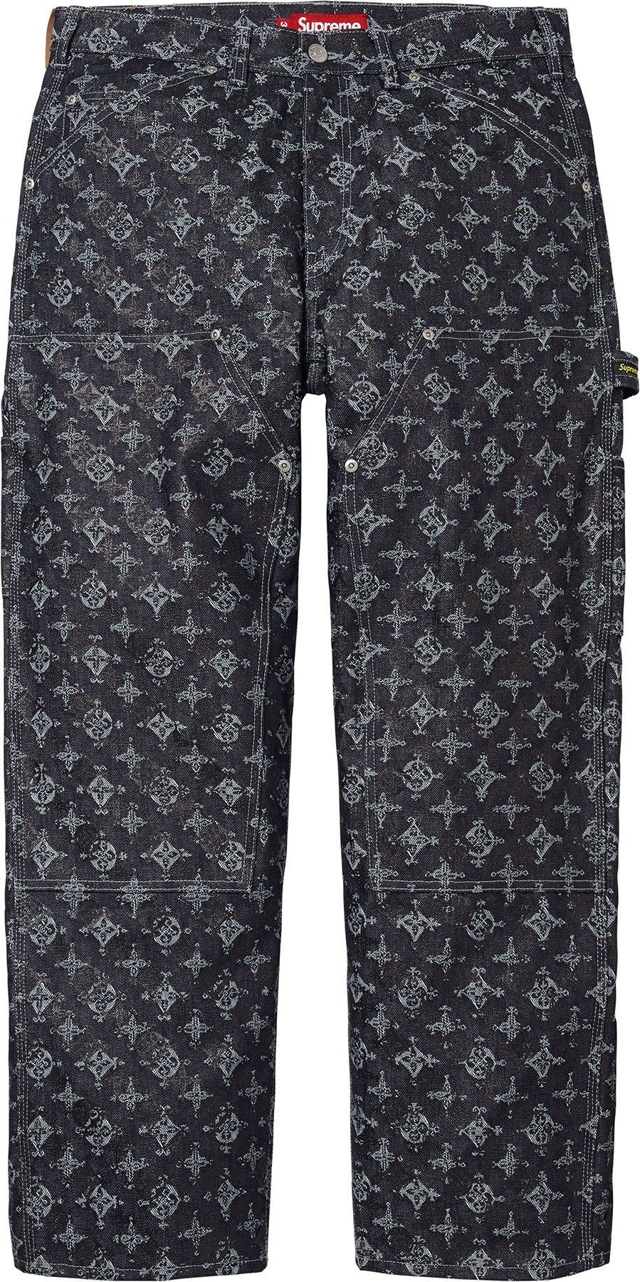 Overprint Jacquard Double Knee Denim Painter Pant view 3